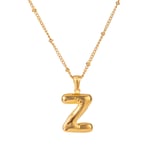 Gold color / 1 Piece Simple Casual Style Letter Z Shape Stainless Steel  Gold Color Women's Pendant Necklace Picture26